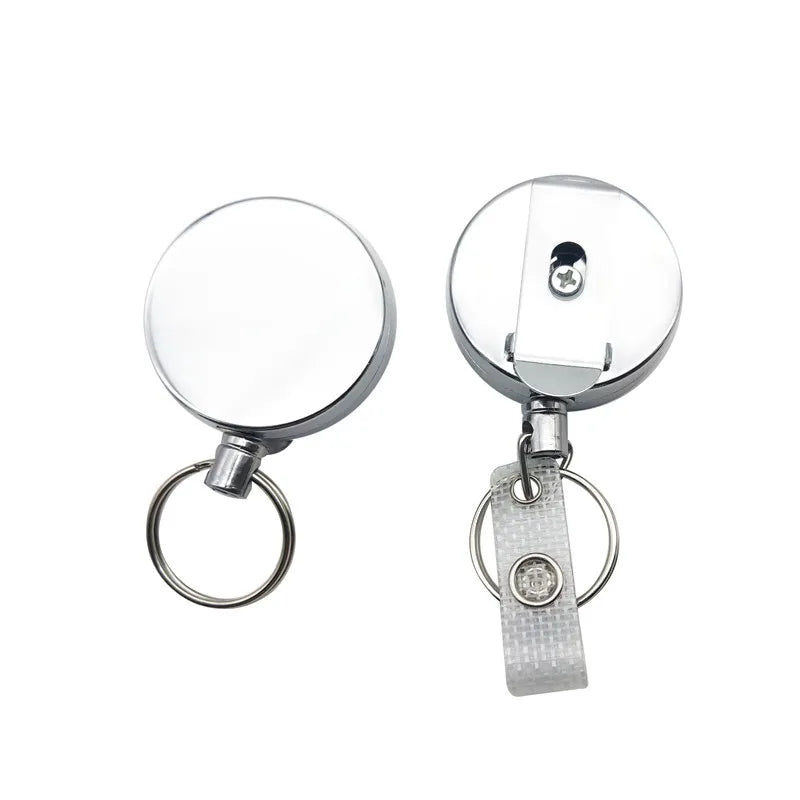 Wholesale Heavy Duty Retractable Pull YoYo Metal Keychain Square Badge Reel Vintage Swivel Clip for ID Tag Card Holder