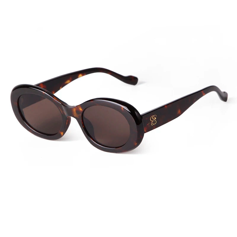 STORY STY24111 Round Designer Sunglasses 2024 Women Leopard Fashion Oval Shades Gradient Lens Tortoise Eyeglasses