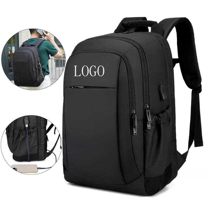Wholesale Custom Waterproof 15.6 17inch Men's Business Anti Theft Mochilas Travel Women USB Laptop Knapsack School Bag Backpa