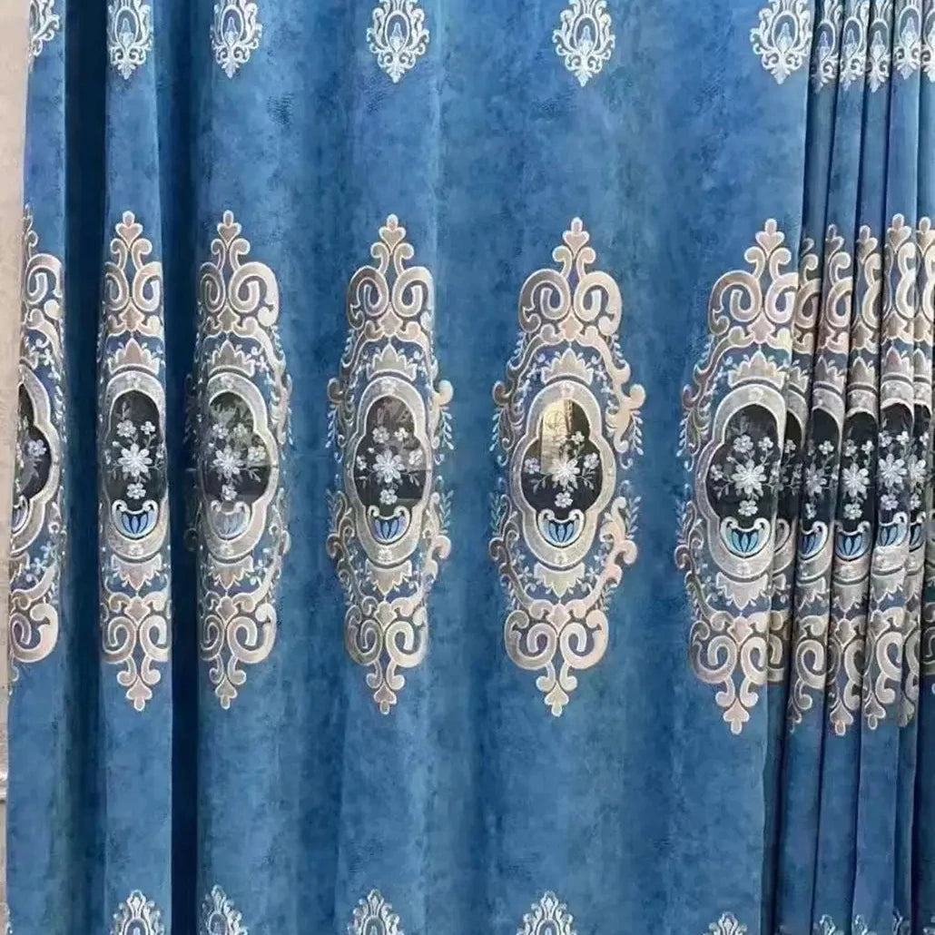 New Style Chenille High  Quality Width Embroidered Poly  Blackout Curtain Fabric