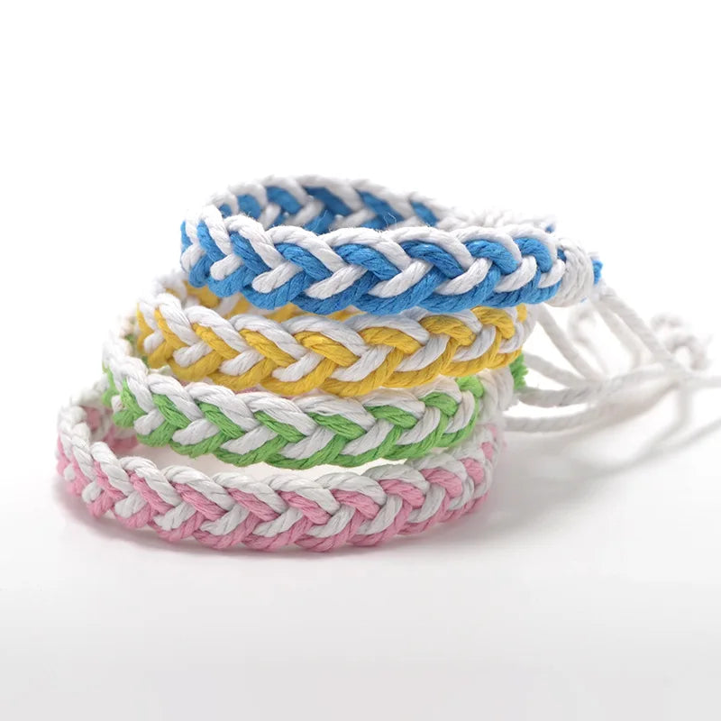 2025 Trendy Fashion Jewelry Bracelets Antique Cotton and Linen Hand Woven Bracelets for Girls