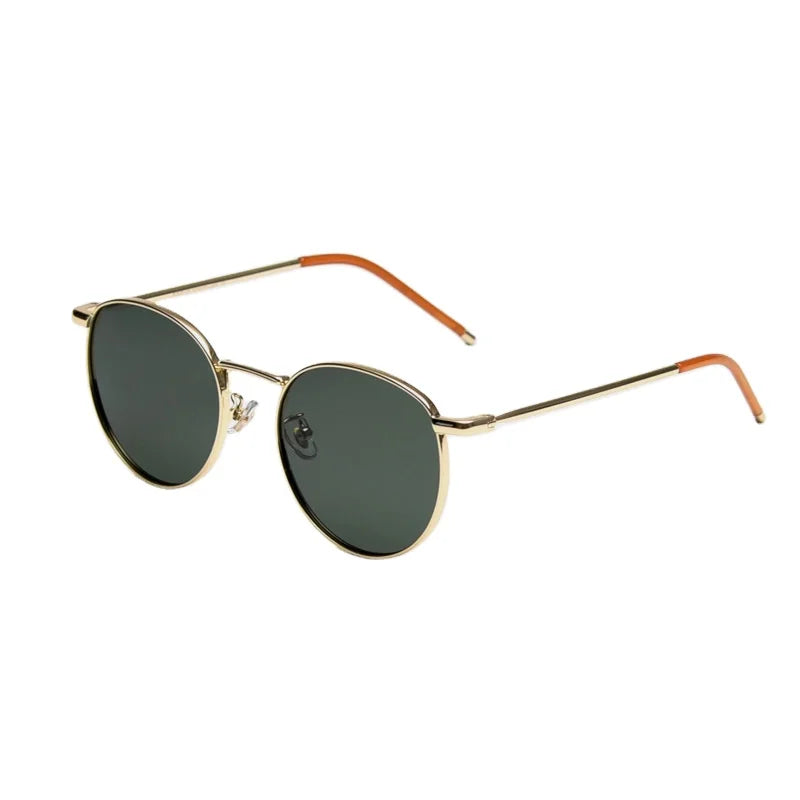 Korean Style Eyeglasses Driving Unisex Polarized Round Frame Glasses Protection Metal Sunglasses
