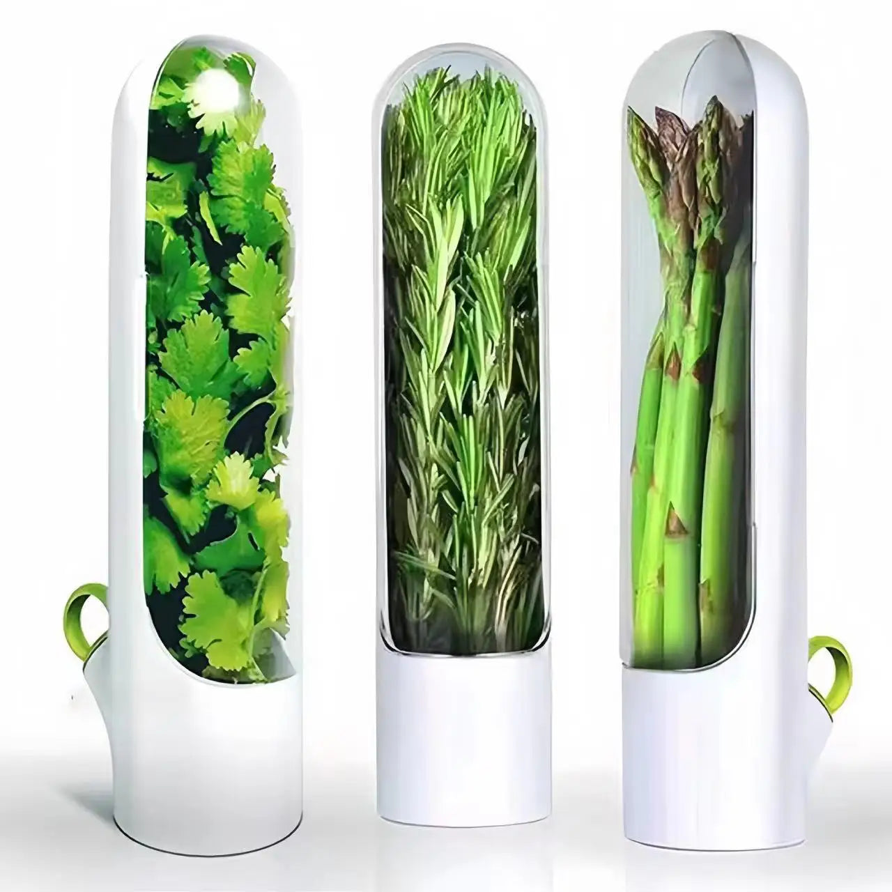 Best Seller Transparent White ABS Refrigerator Herb Saver Best Freshness Keeper Food Spices Spice Tools Storage Container Box