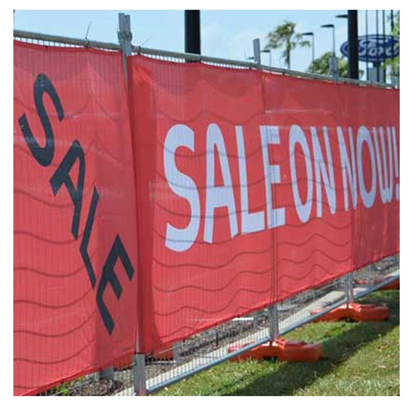 Fence Mesh Fabric Polyester Banners Sports Events Outdoor Advertising Hanging Banners with Grommets
