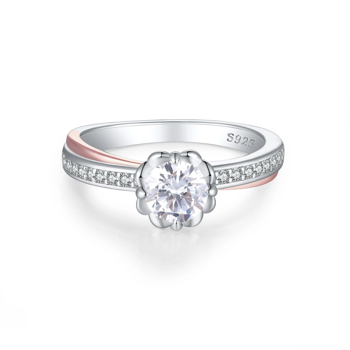 Hot Sale 3A Zircon Promise 925 Silver Engagement Wedding Rings Fine Jewelry Rings Cubic Zirconia Fashion Finger Ring for Wome