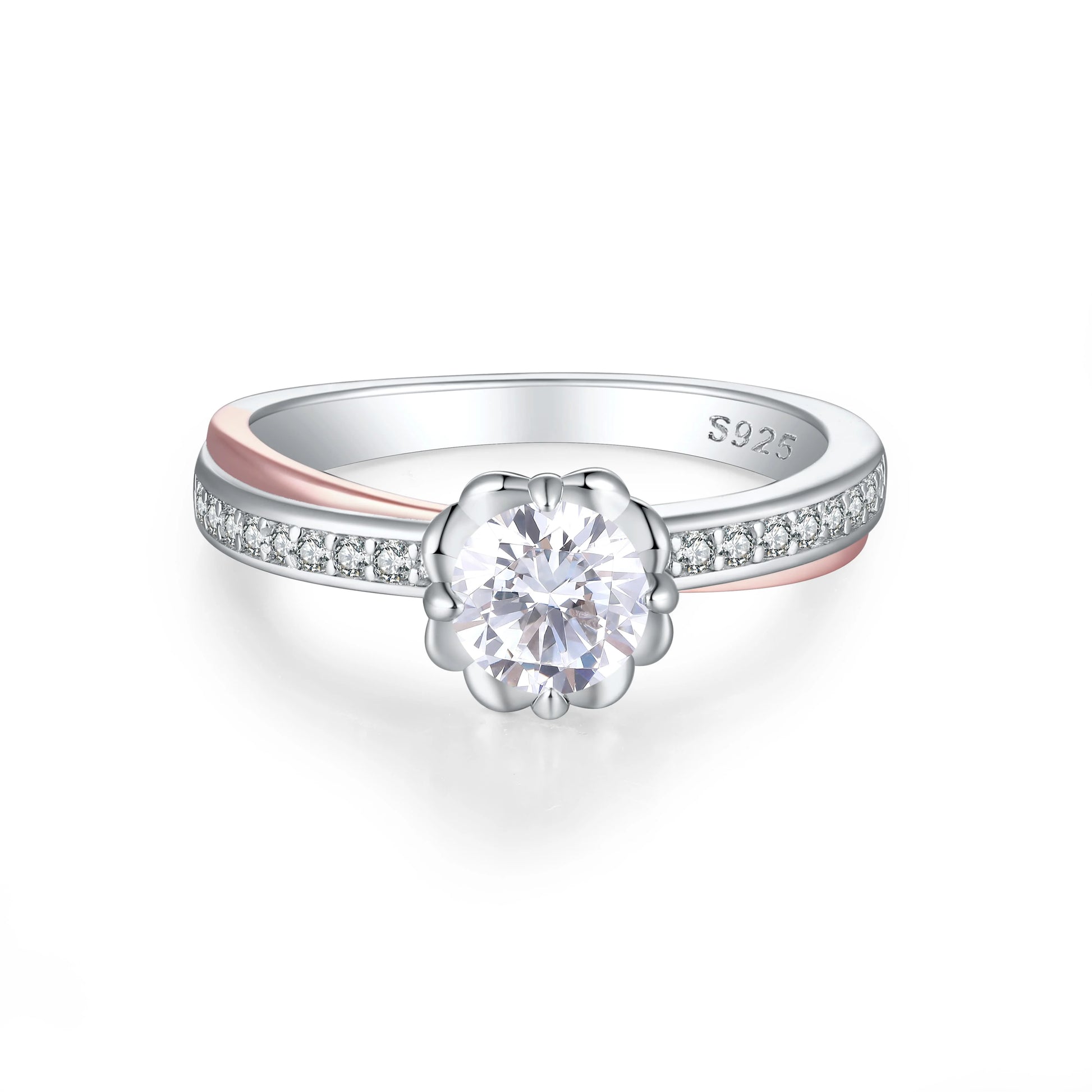 Hot Sale 3A Zircon Promise 925 Silver Engagement Wedding Rings Fine Jewelry Rings Cubic Zirconia Fashion Finger Ring for Wome