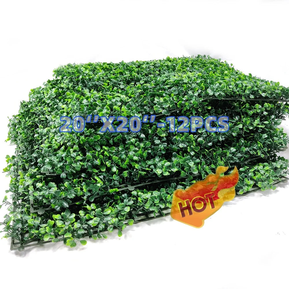 Jungle Boxwood Hedge Wall Panels Eco-friendly Plastic Plants Faux Artificial Plant Grass Wall Anti-uv External Grass Wall Gre