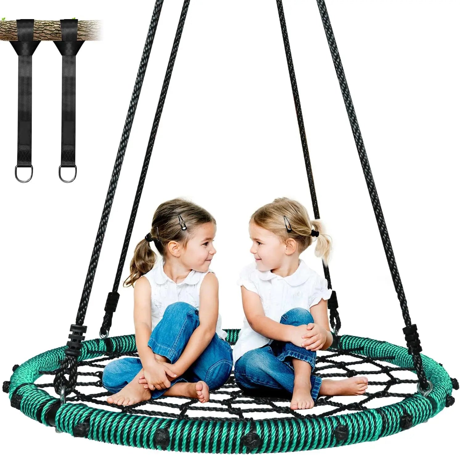 UV Polyester Web Iron Steel Indoor Outdoor Playhouse Kindergarten Room Net Swings Birds Nest Hammock Swing Home Garden 3 Year