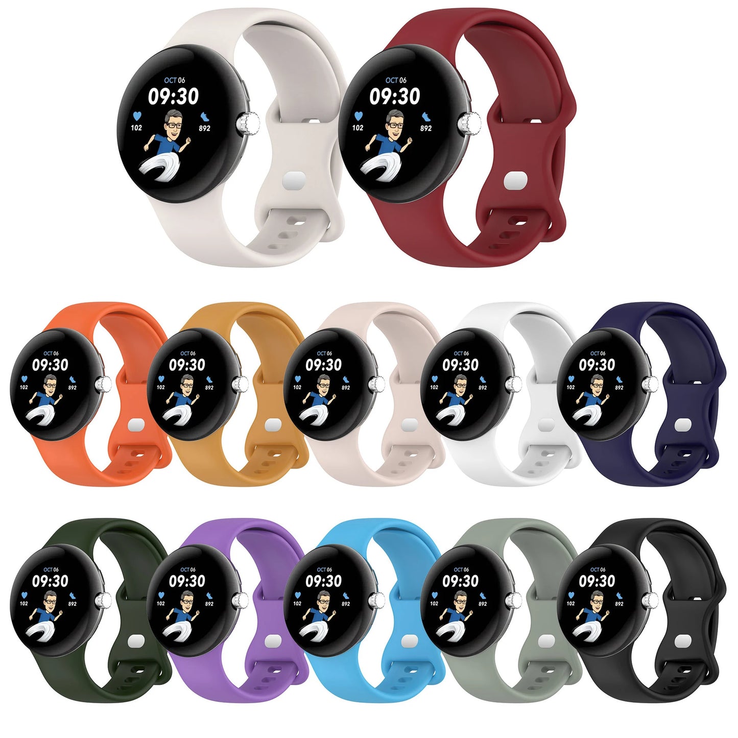 Colorful Buckle Custom Logo Sport Soft Silicone Smart Watch Strap for Google Pixel Watch 4 41mm Band Pixel 3 2 1