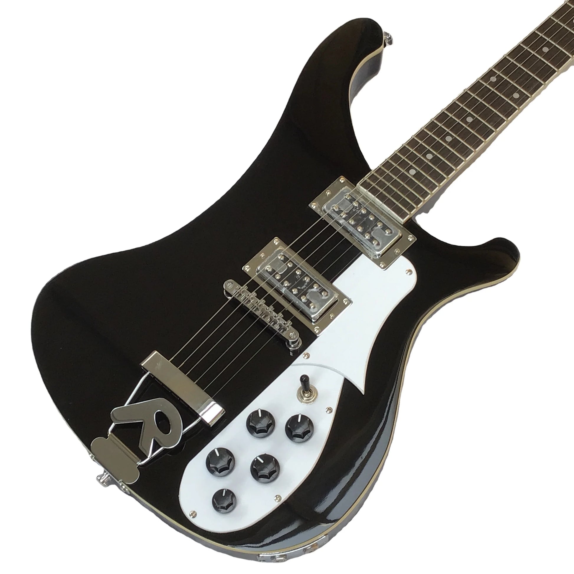 Ric Brand 4003 Electric Guitar Mahogany Body 6-String HH Pickup Rosewood Fretboard Glossy Finish 22-Fret Black White Pickguar