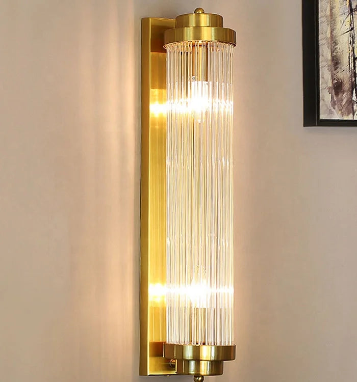 Moderne E14 Light Source Black Body Color Stainless Steel Crystal Glass Wall Lamp for Living Room