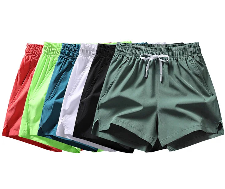 Men's Breathable Nylon Gym Shorts Casual  Anti-Wrinkle Sports Pockets Drawstring Quick Dry Running Shorts