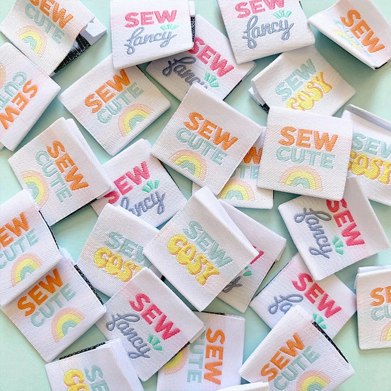 New Design Custom Color Font rainbow Garment Woven Labels