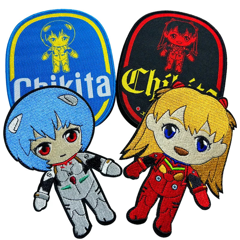 Custom Free Sample Cartoon Character Anime Cute Iron on Embroidery Patch Embroidered Patch Packing Stick Backing Patches