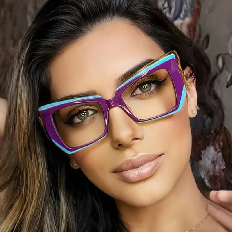 Wholesale Irregular Flat Mirror Anti Blue Light TR90 Glasses Frame Personalized Fashion Glasses Frame