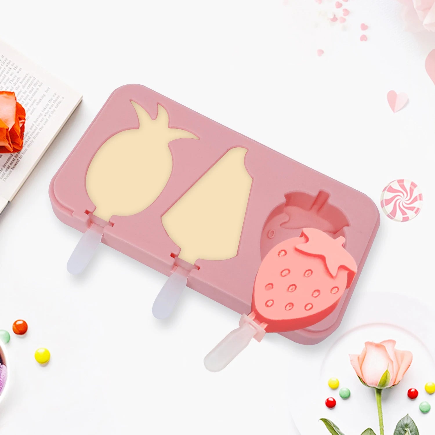 Household Popsicle Mold Box Ice Cream Mold Cartoon Silicone DIY Ice Cream Mold in Stock