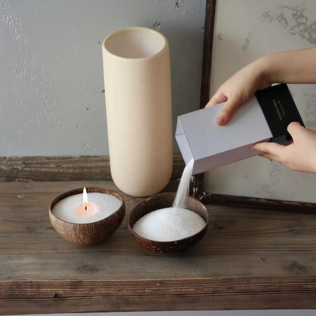 Plant Based Pearled Candle Sand Wax Customer Logo Sand Wax Candles for Wedding Decoration