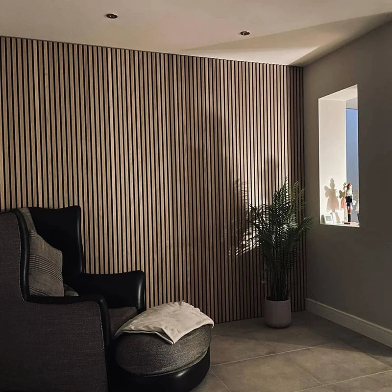 Akupanel Walnut Wooden Sound Proofing Acoustic Wall Panel Panneau Acoustique