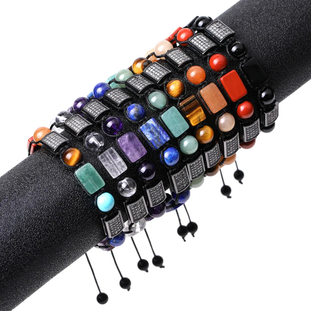 2022 Fashion Jewellery New Design Natural Stone Beaded Amethyst Bracelet for Men Women
