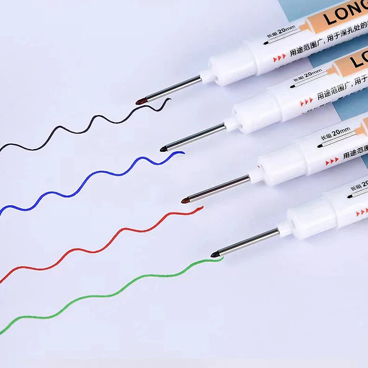 Multipurpose 20mm Point Marker Pen Long Nosed Construction Drafting Woodworking Tools Pencil Deep Hole Long Nib Marker