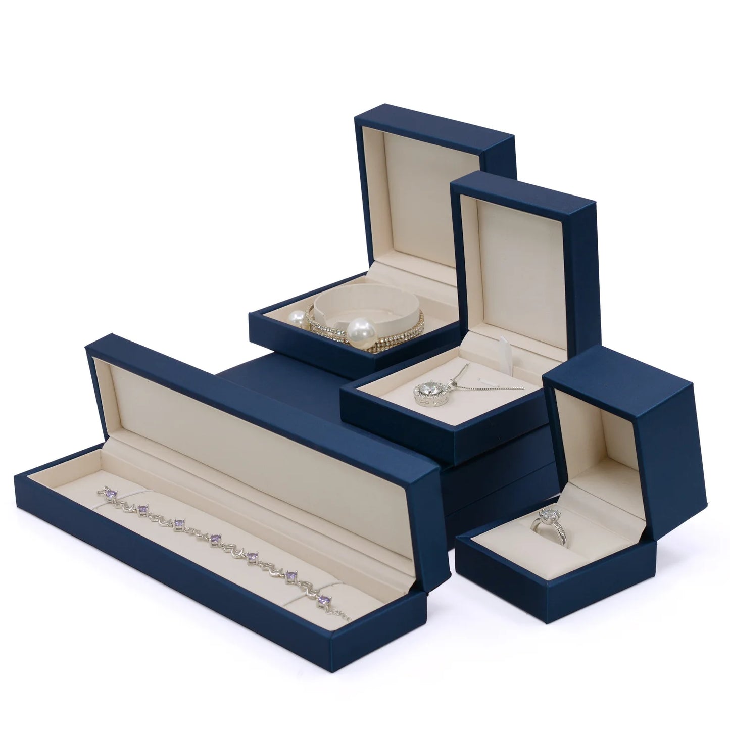 Customized Ring Earrings Necklaces Bracelets Jewelry Set Display Box Jewelry Packaging Boxes Ring Box