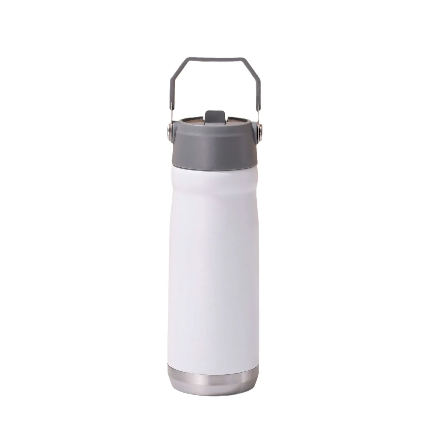 18oz 22oz Custom Logo BPA-free Double Wall Stainless Steel Vacuum Travel Insulation Straw Vacuum Water Bottle with Handle