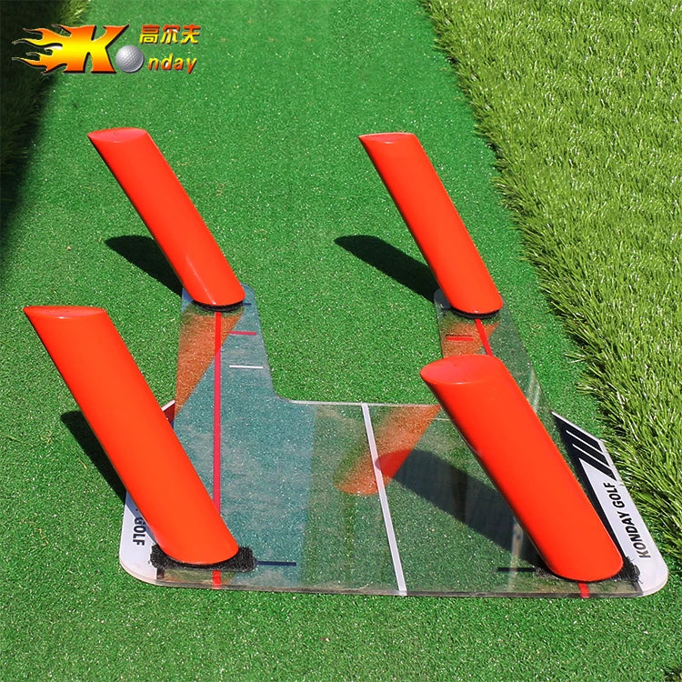Golf Swing Trainer Swing Straight Draw Fade Practice Mirror Golf Aiming Hitting Trainer Golf Putting Mirror Trainer With Gate