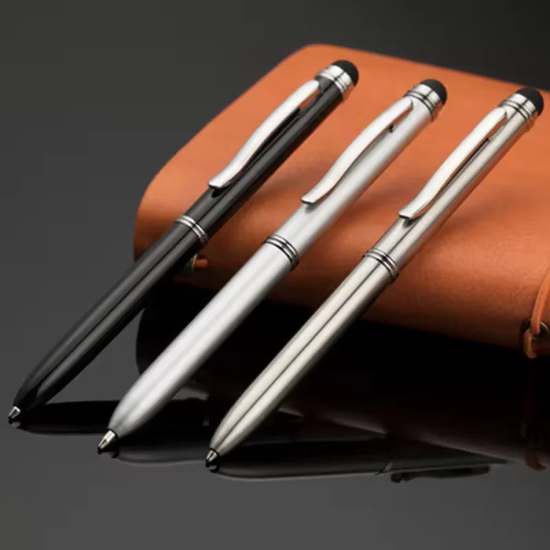 Multifunctional Custom logo Mini Short Ballpoint Pen Stylus Screen Metal 2 Refills Ink in One Pen for Office and School
