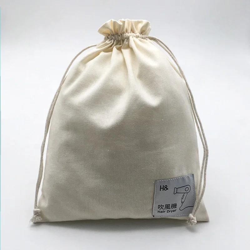 Custom Printing Recyclable Canvas Makeup Skincare Perfume Packaging Bag Luxury Drawstring Cosmetic Gift Pouch