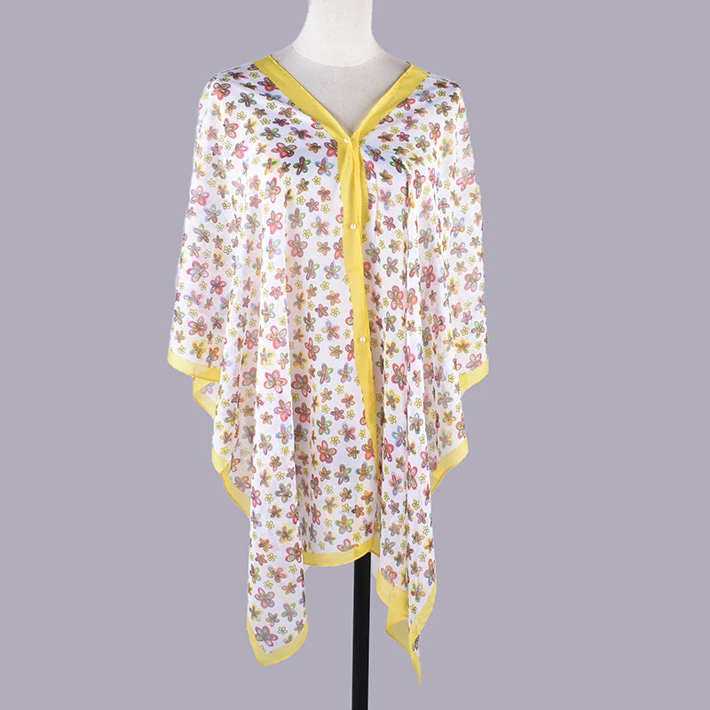 2025 New Sunscreen Shawl Women's Summer Thin Versatile Casual Chiffon Clothes Sunscreen Beach Scarf Shawl Breathable Scarf