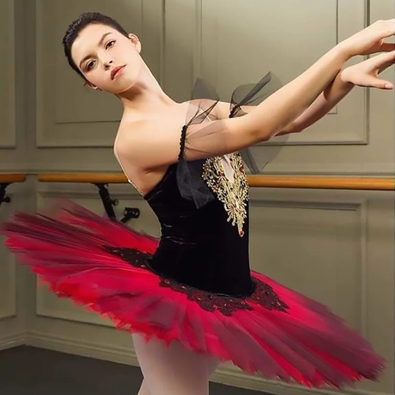 Professional Ballerina Ballet Tutu Dress for Kids and Adults Performance Wear for Dance & Costume Girls' Pancake Tutu Clothin