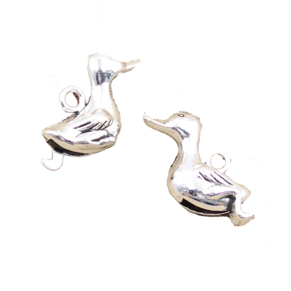 Charms Duck Quacker 28x14x10mm Handmade Making FitVintage Tibetan Silver Color PendantsDIY for Bracelet Necklace