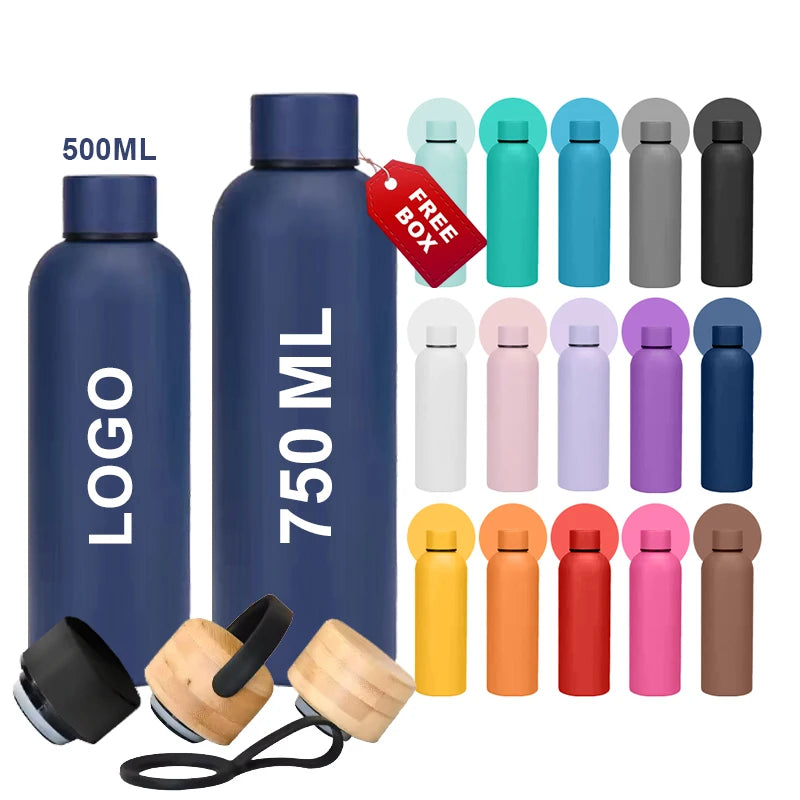 Reusable 25oz 750 ml Double Wall Stainless Steel Water Bottle Vacuum Flasks & Thermoses Bottles Wholesale