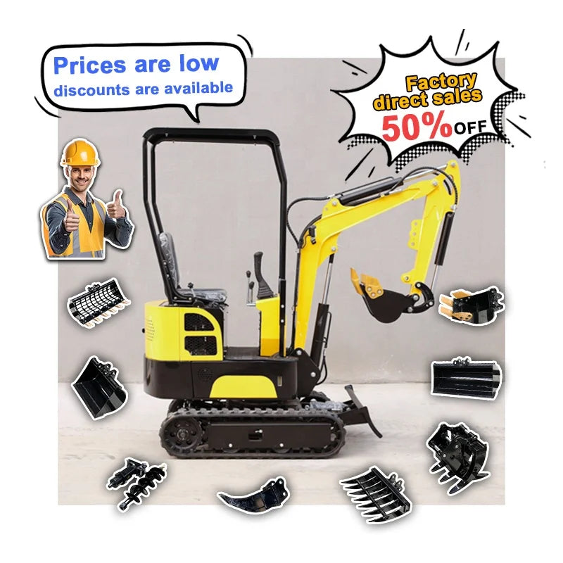 Koop Engine Mini Crawler Excavator 910kg Hydraulic Digger with Swing Boom and Motor Pump