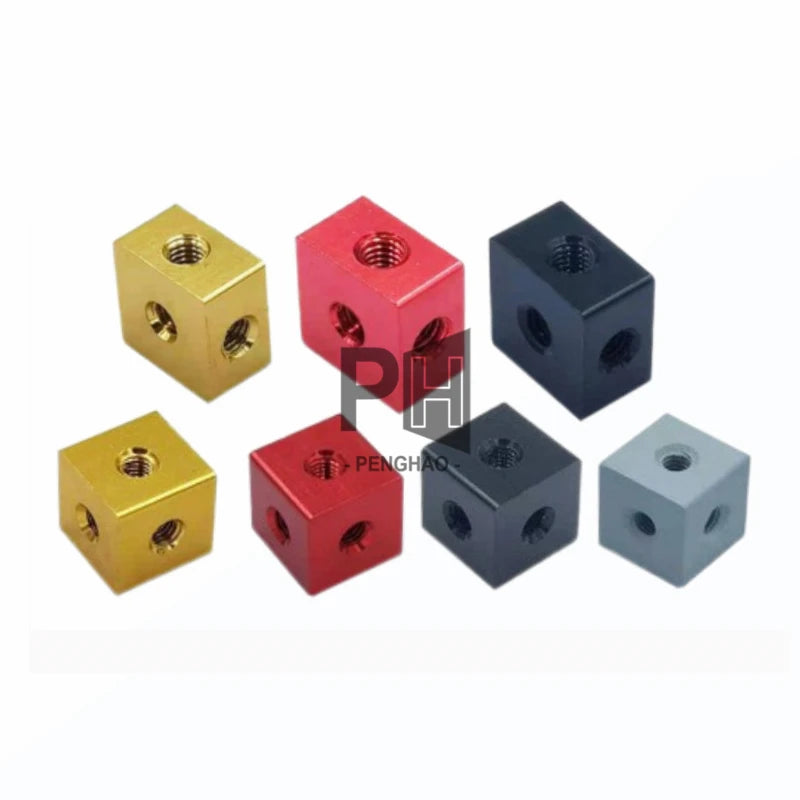M3 M4 M5 M6 Aluminum Six Sided Fixed Block Connection Nuts Acrylic Block Fix Cube Nut Computer Box Square Nut