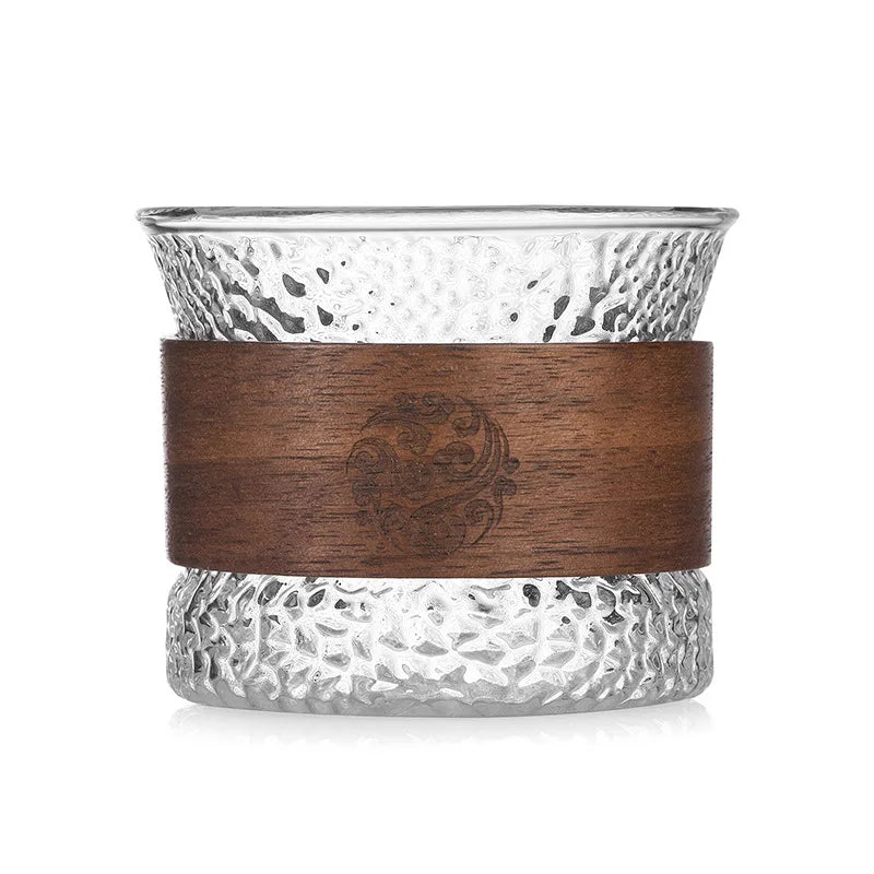STARLII Japanese Small 150ml Glass Coffee Cup With Bamboo Sleeve
