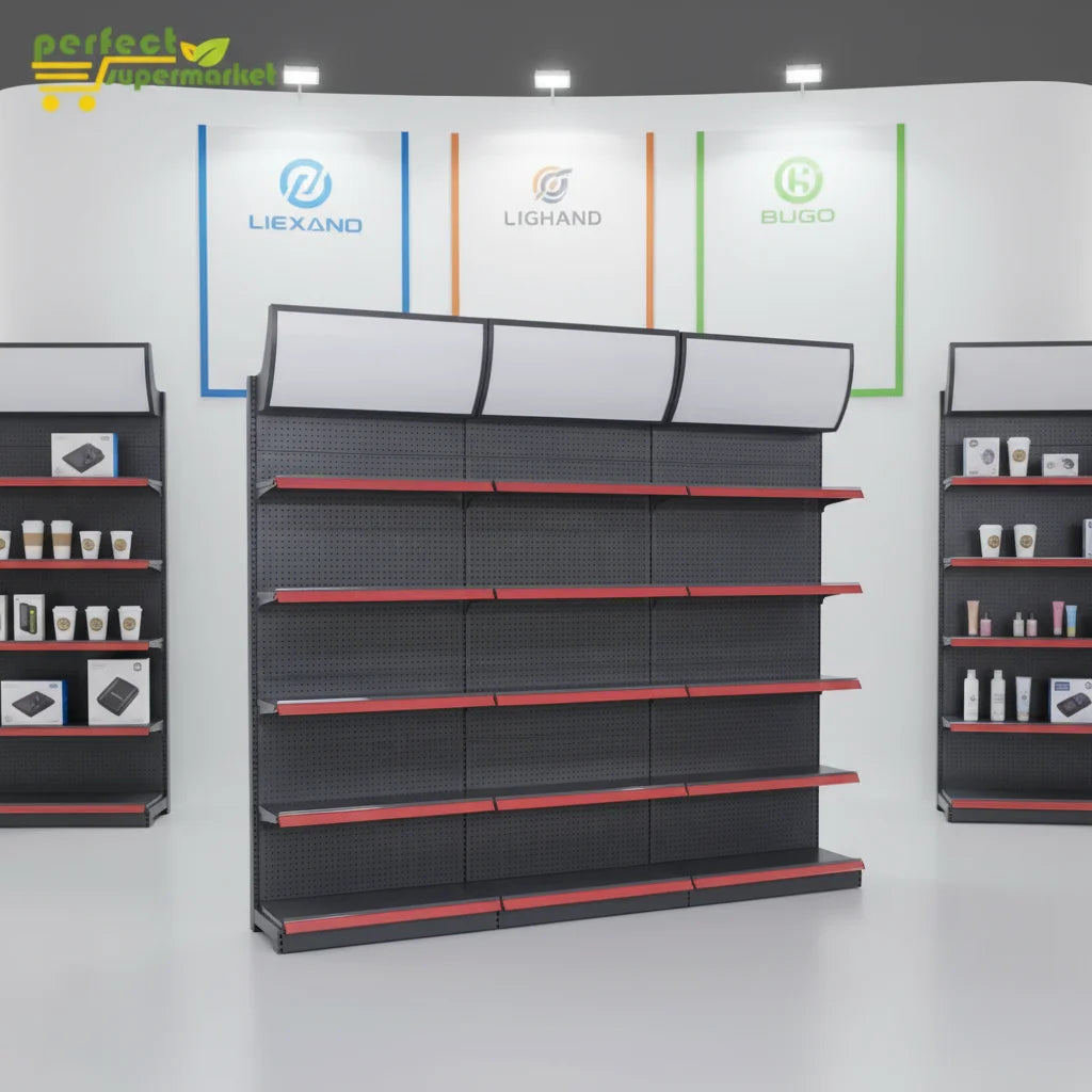 Industrial Stacking Heavy Duty Perforated Long Span Supermarket Rack Metal Shelf Epoxy Powder Coating Quick Installation Stor