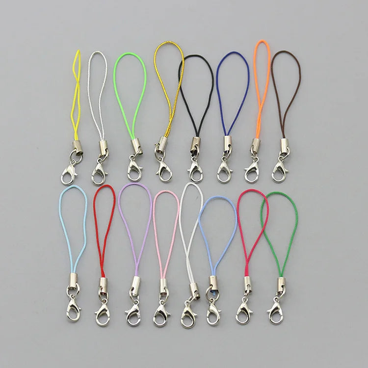 Custom Keychain Accessories Lanyard Color Flexible Aluminum Tube Hanging Single Ring Keyring String for Phone Bag Jewelry Key