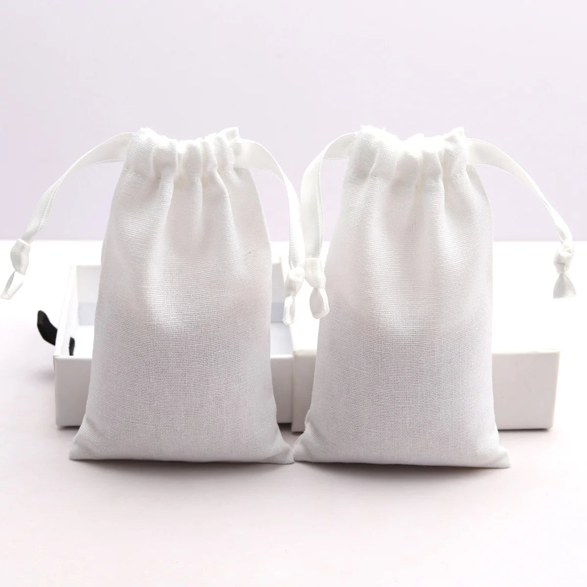 Reusa Bale White Cotton Jewelry Skincare Cosmetic Packing Bag Eco-Friendly Gift Makeup Storage Dust Muslin Pouch