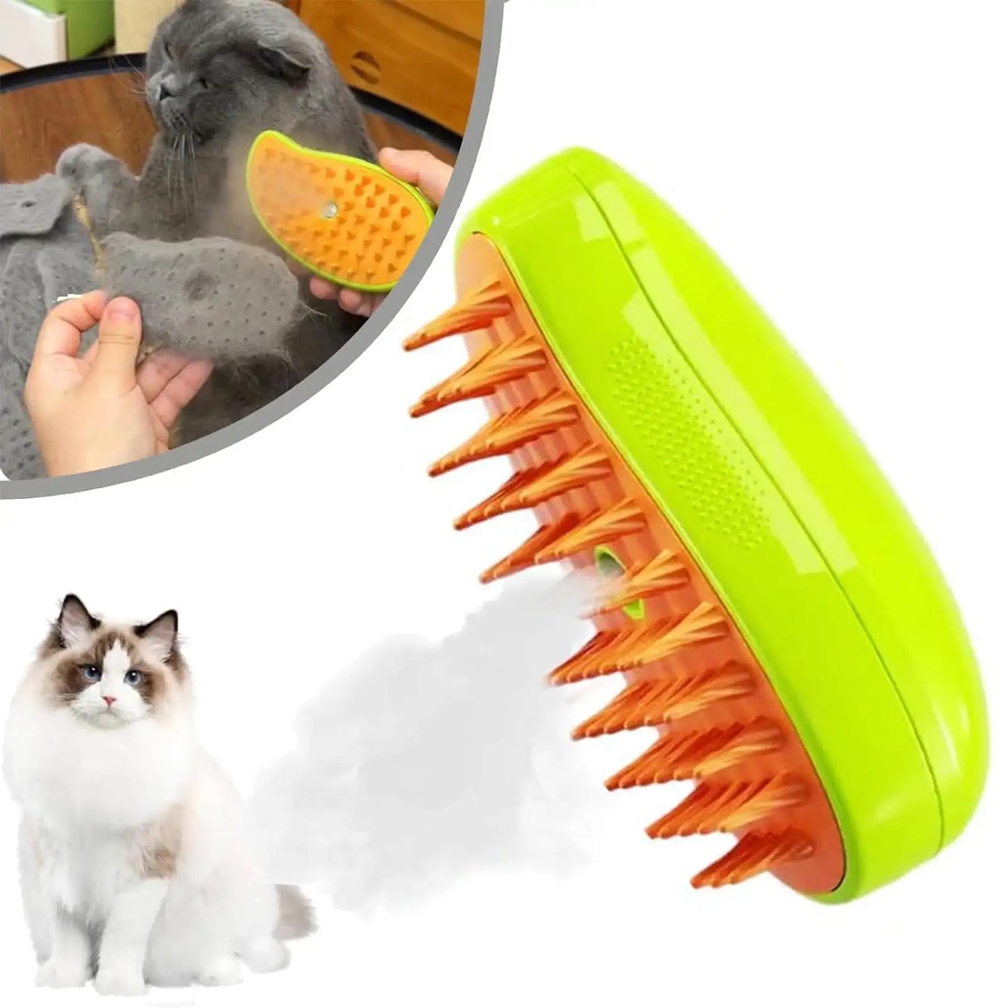 Ybgai WHOLESALE in Stock 3 in 1 Cats Steam Brush Self Cleaning Cat Hair Removal Grooming Spray Steamy Brush for Cats and Dogs