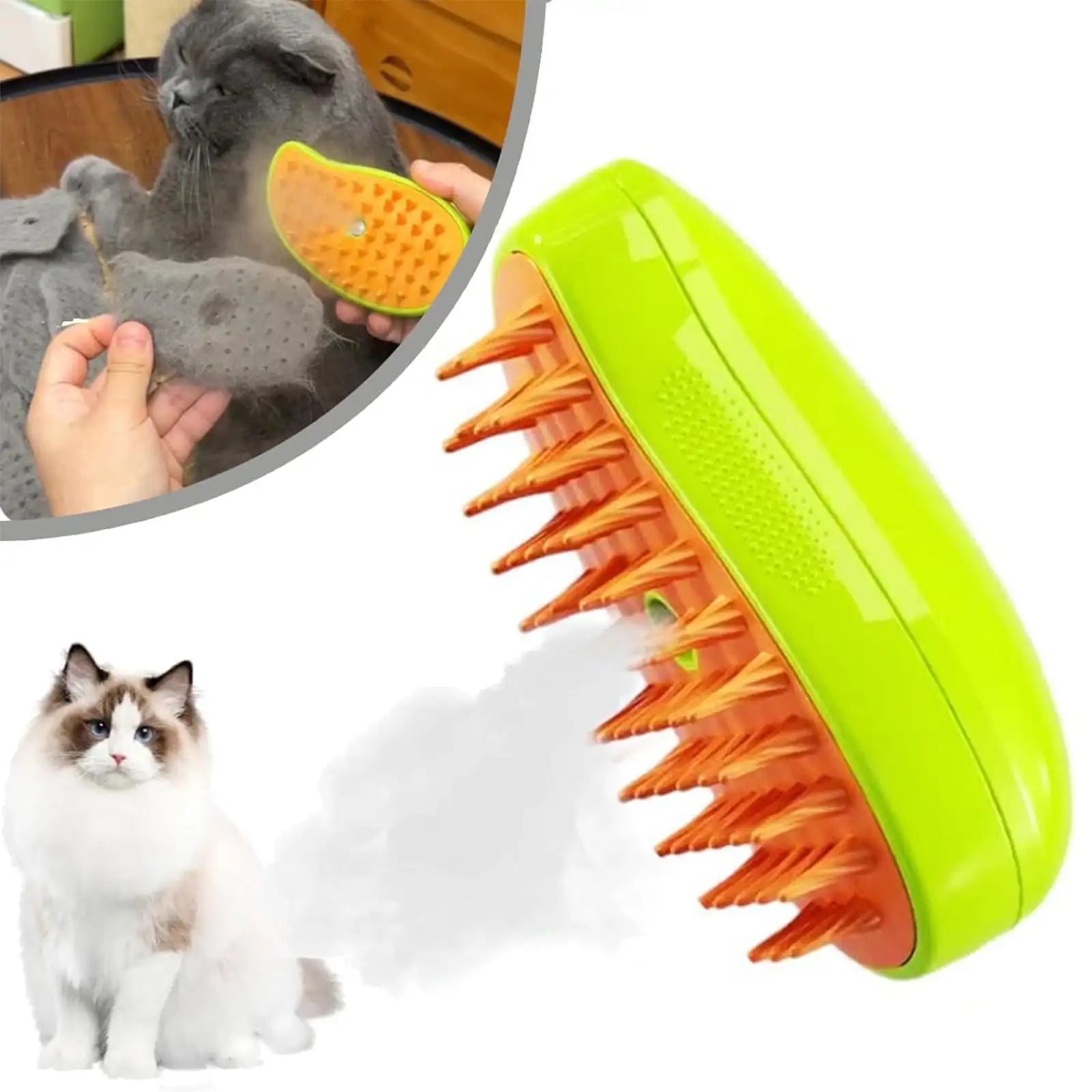 Ybgai WHOLESALE in Stock 3 in 1 Cats Steam Brush Self Cleaning Cat Hair Removal Grooming Spray Steamy Brush for Cats and Dogs