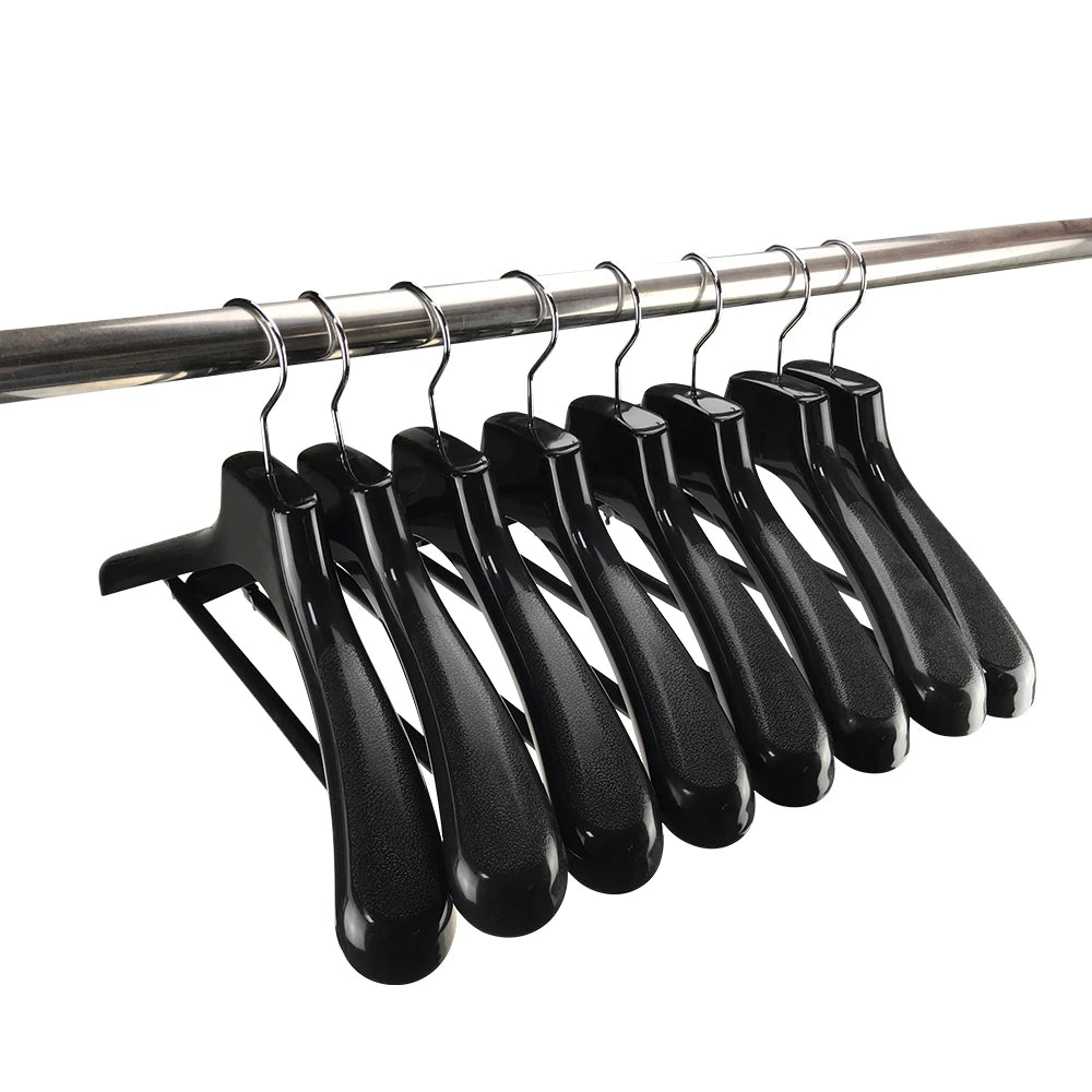 Durable Heavy-Duty Tubular Anti-Slip Shoulder Hanger Space-Saving Eco-Friendly PP Plastic Clothing Wardrobe Clothing Organize