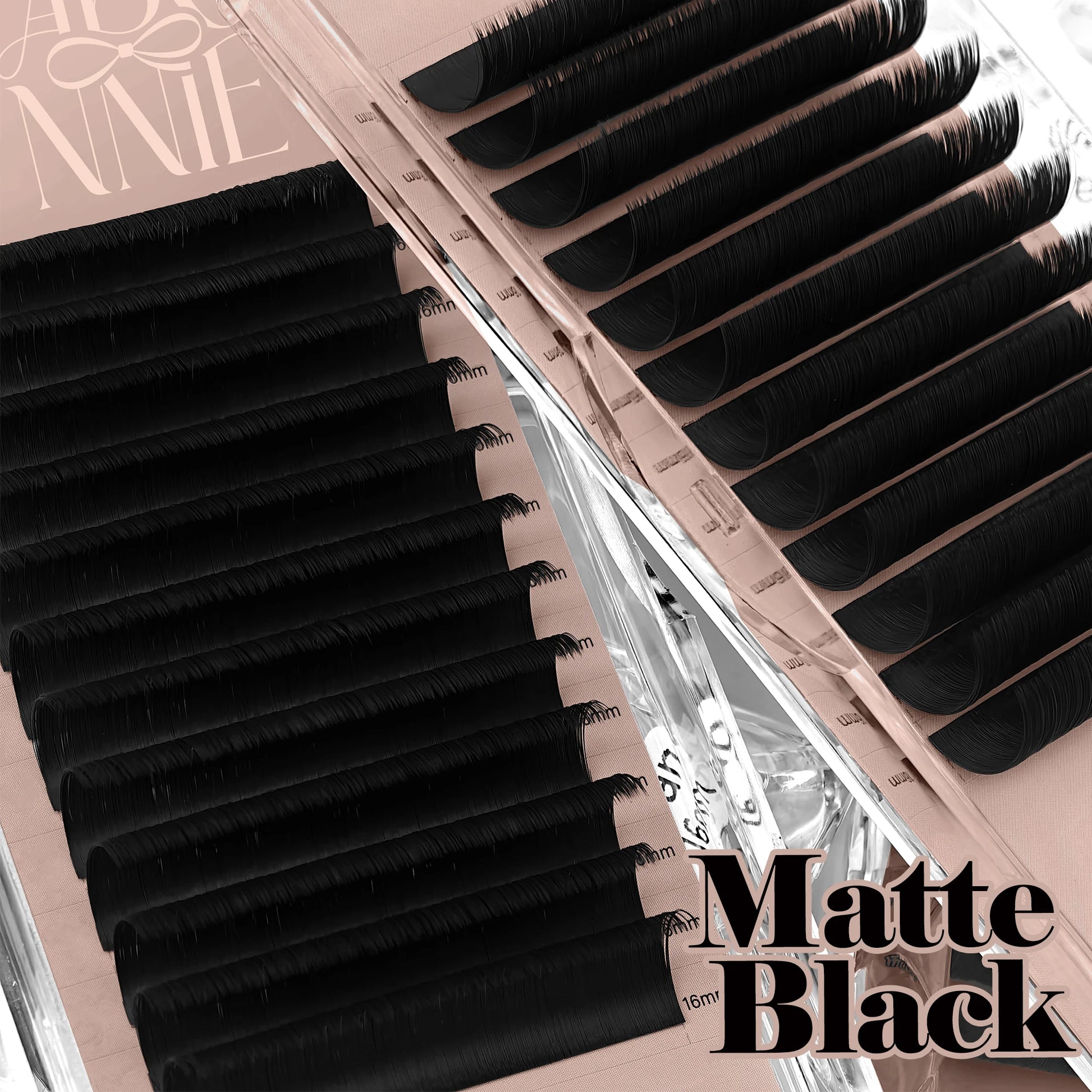 Abonnie Individual Velvet Cashmere Lash Extensions Supplies Silk Wholesale Matte Black Lash Trays Volume Mink Eyelash Extensi