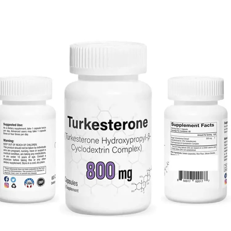 Private Label 10% 40% Turkesterone  800mg Capsules Pills