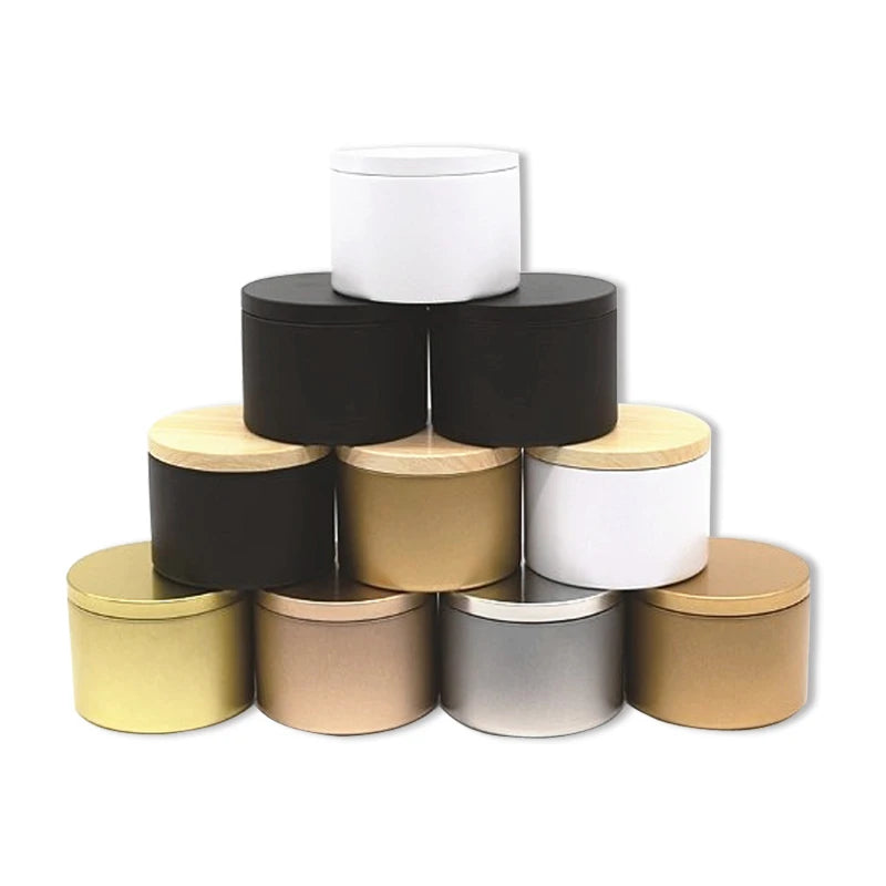 Wholesale Luxury Soy Wax Scented Wedding Gift Metal Can Containers Gold 4Oz 8 Oz 16Oz Decorative Christmas Seamless Candle Ti