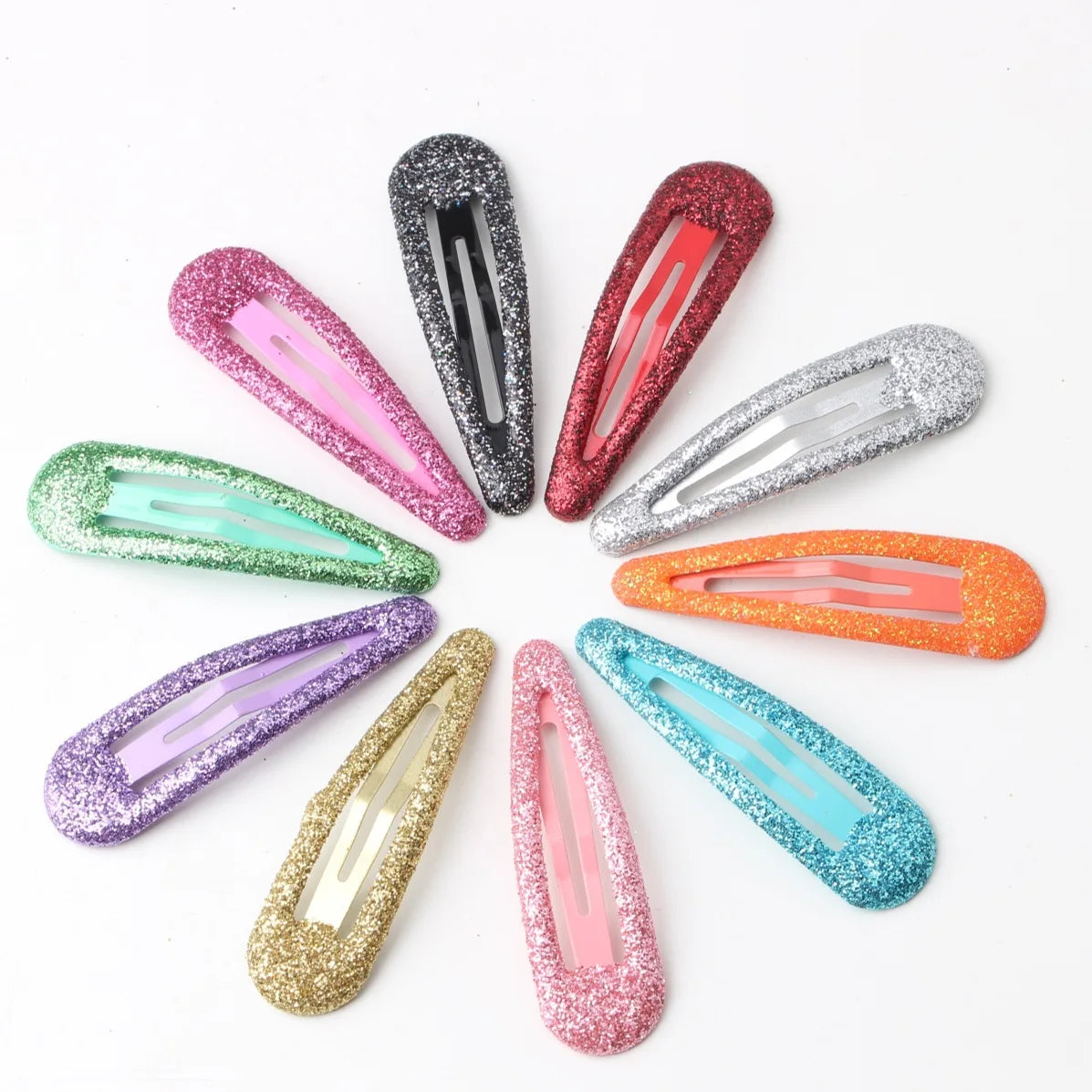 Yilibei 100pcs/set Sequins Assorted Girls Solid Color Snap Hair Clip Metal Mini Snap Hair Barrette Accessories Kids Bb Hair C