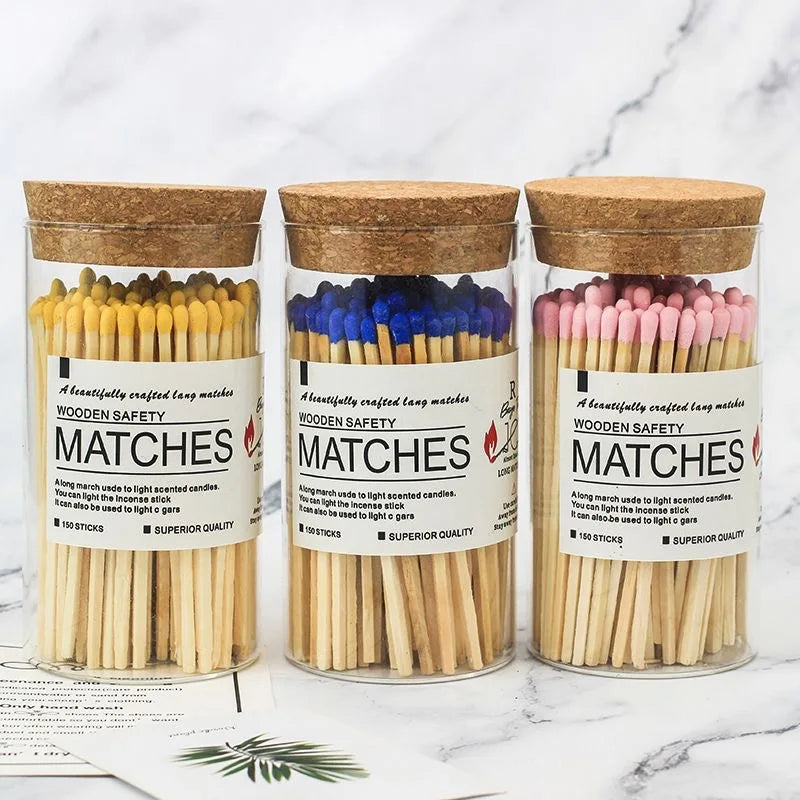 2024 Factory Cheap Sales Glass Bottle Matches Scented Candle Household Matches Private Customized logo on Glass Bottle Matche