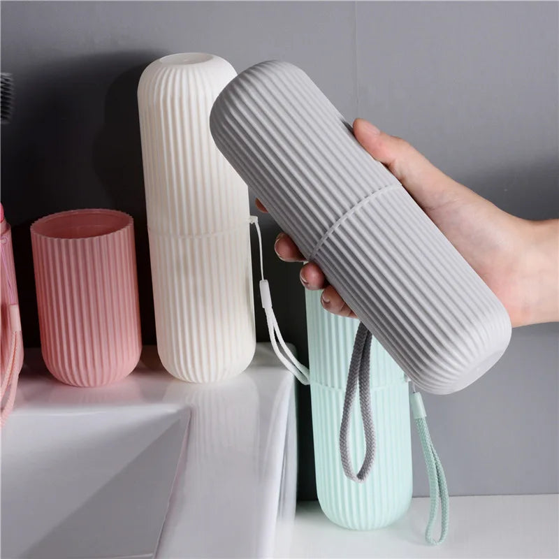 Wholesale Eco-Friendly LIS HOME Travel Toothbrush Storage Box with Mouthwash Cup Holder Portable Plastic Case for Hotel Home 