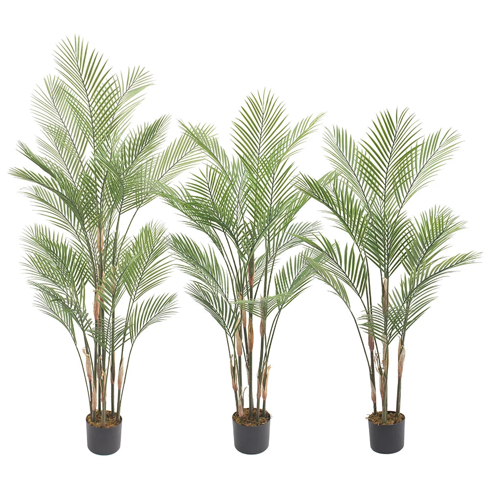 Wholesale Online Sale UV Resistant Indoor and Outdoor Plastic Areca Palm Tree Decorations Artificial Plants