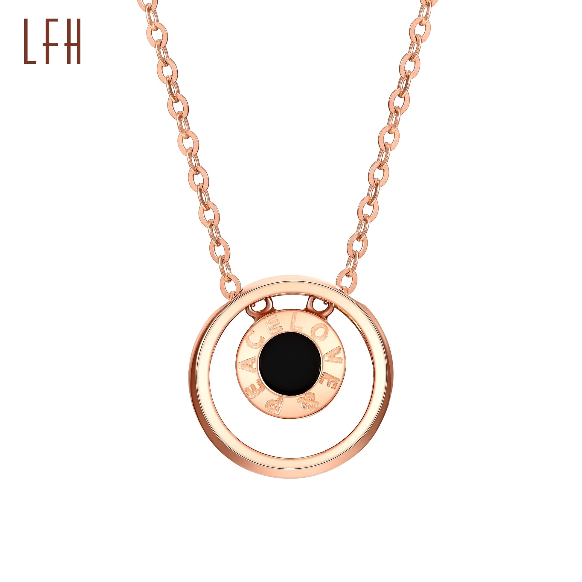 Wholesale 18k Real Pure Rose Gold Round Shell White Black 2 Side Pendant Necklace Saudi Gold Jewelry Pawnable 18k Real 18k Go